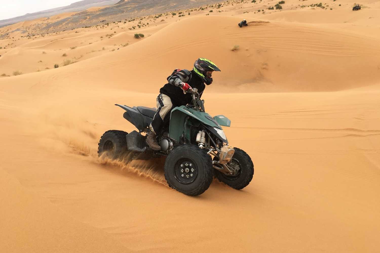 Quad biking in the Sahara desert